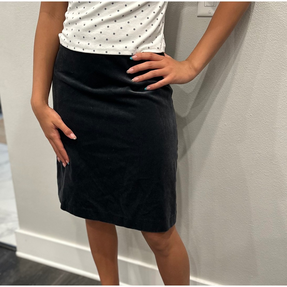 J. Crew Womens Dark Gray Velvet Pencil Skirt Professional Career Wear Size 8